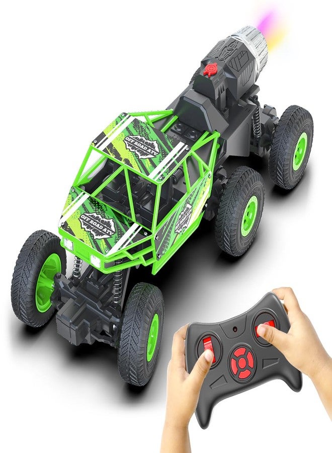 ميرانا ميجا رينجر | لعبة سيارة تحكم عن بعد 6WD 4x4 للأطفال | مركبة رباعية الدفع عالية السرعة تعمل بجهاز تحكم عن بعد، مزودة بعادم دخان | شاحنة وحشية للطرق الوعرة قابلة لإعادة الشحن عبر منفذ USB من النوع C | هدية للأولاد والبنات (أخضر) - Image 1